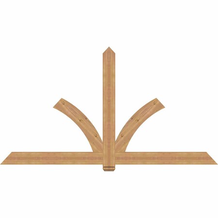 Ekena Millwork Redmond Smooth Timber Gable Bracket, Western Red Cedar, 96"W x 52"H x 1 1/2"D x 5 1/2"F, 13/12 Pitch GBW096X52X0206RED00SWR